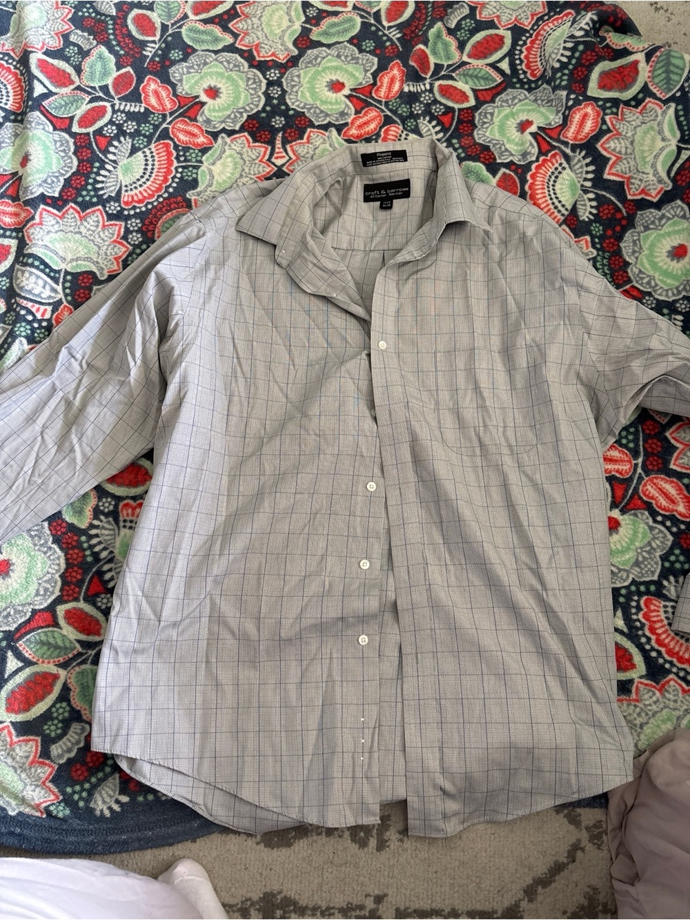 croft & barrow Gray Plaid Men’s Dress Shirt